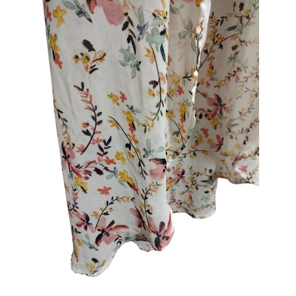 As U Wish Womens Romper Dress Large White Floral Print Cold Shoulder Hi-Low Maxi - Picture 7 of 9